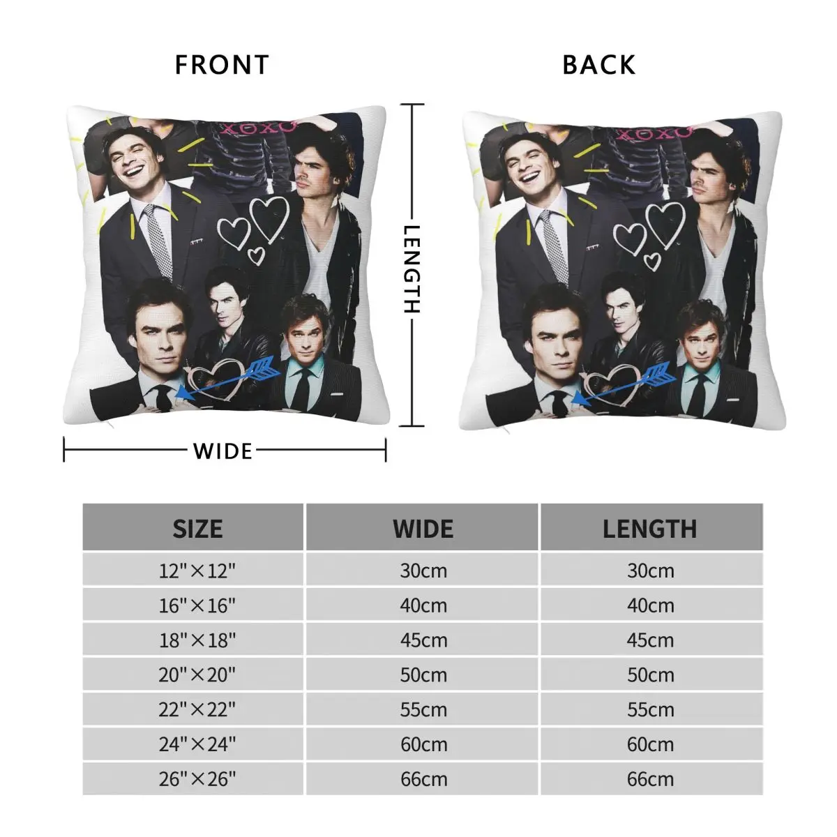 Ian Somerhalder Actor Pillowcase Polyester Linen Velvet Printed Zip Decor Throw Pillow Case Home Cushion Cover 45x45