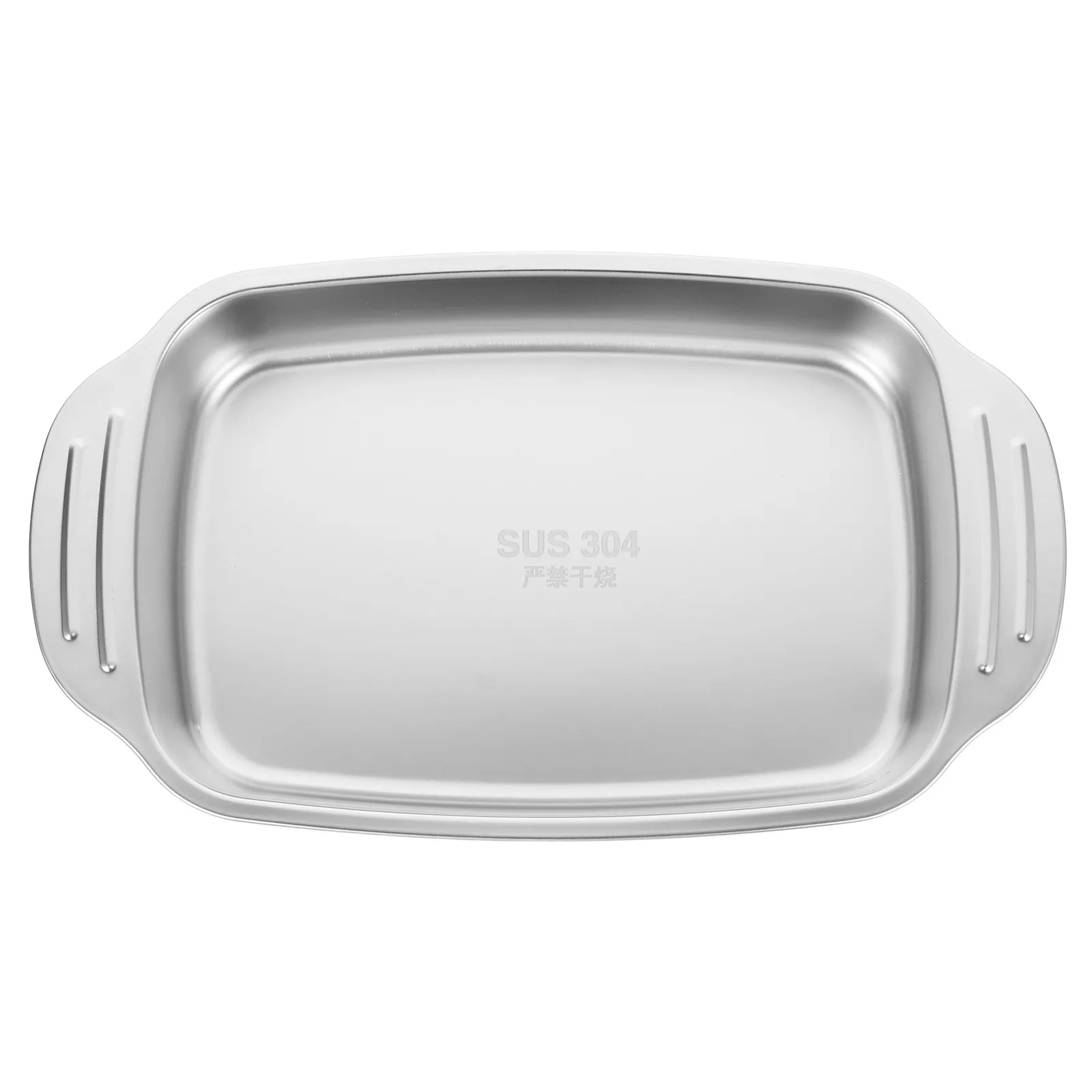 Rectangular Stainless Steel Roasting Pan Grilled Fish Tray Multipurpose Baking Plate Bbq Induction Cooker Metal Tray view 6