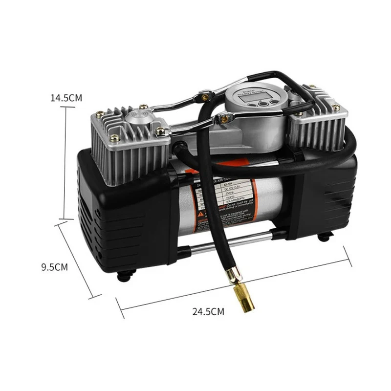 

Portable Twin Cylinder Tire Inflator – Powerful, Fast Inflation SUV / Off-Road / Sedan