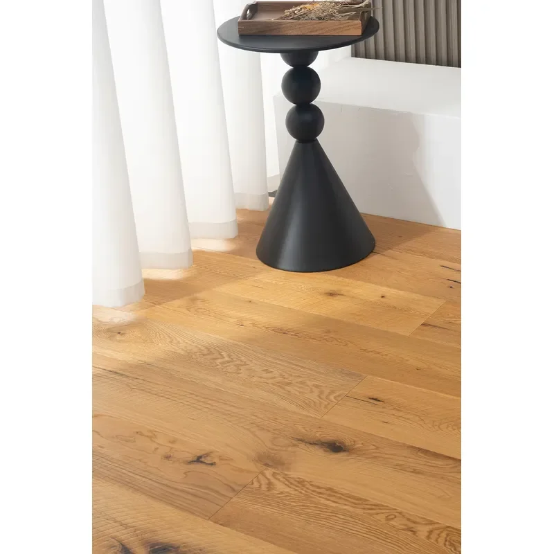 American Oak Three-Layer Engineered Wood Flooring Clearance Log Warm Yellow Geothermal 5G Large Floor Heating Special