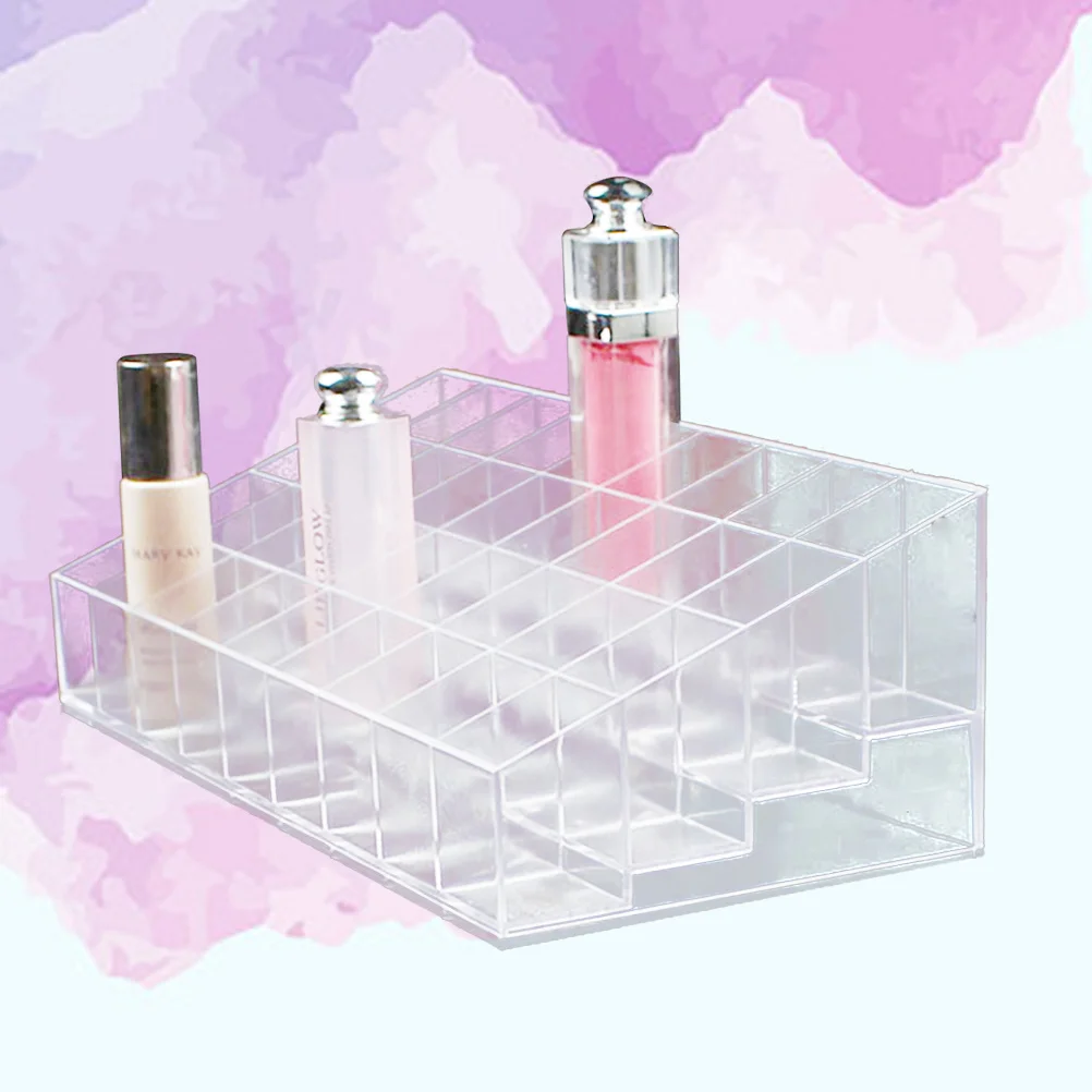 

Clear Acrylic Organizer Makeup Storage Display Stand Lipstick Holder Lip Gloss Organizer Vanity Desk Brush