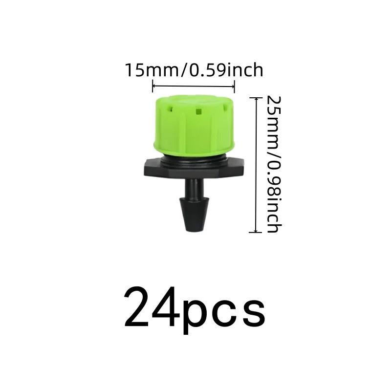 Independent Switch Valve Garden Drip Irrigation Heads 24 pcs, perfect for Potted Plant Drip System, Adjustable Flow Control