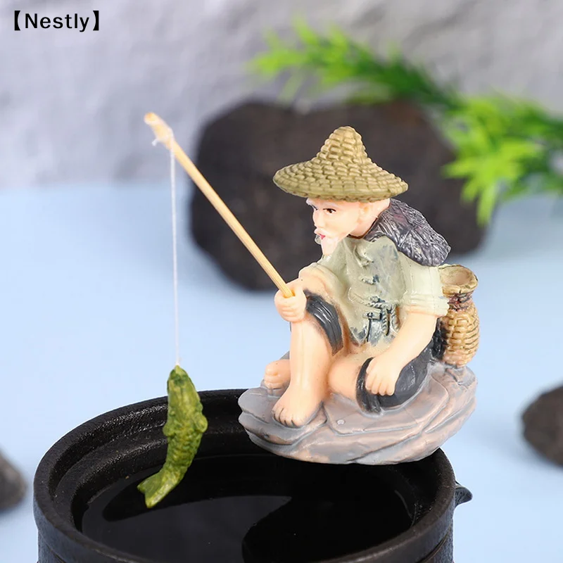 ของตกแต่งรูปชายชราตกปลาขนาดเล็ - Aquarium Fish Buy บทวิจารณ์และราคา