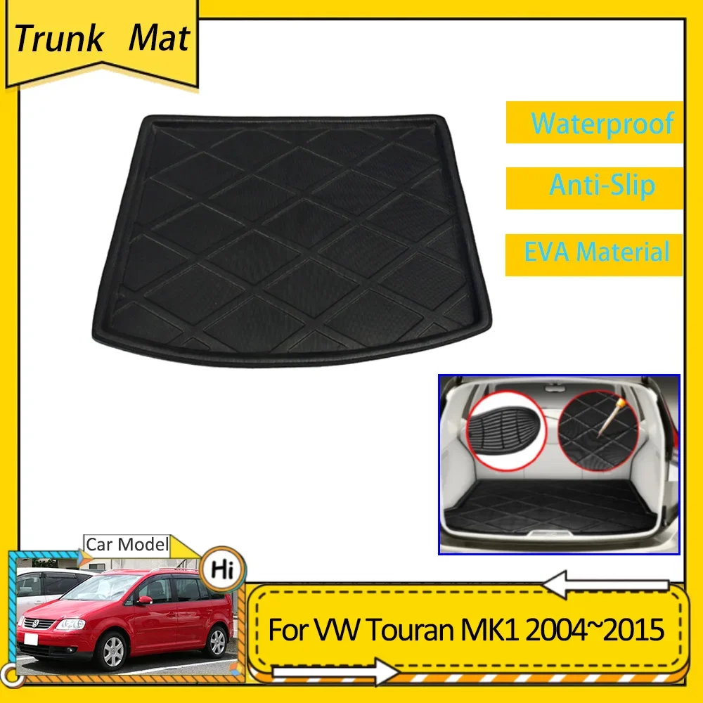 Car Trunk Mat For Volkswagen VW Touran 1T MK1 2004~2015  Accessories Cargo Boot Pad Protective EVA Waterproof Carpet Liner Cover