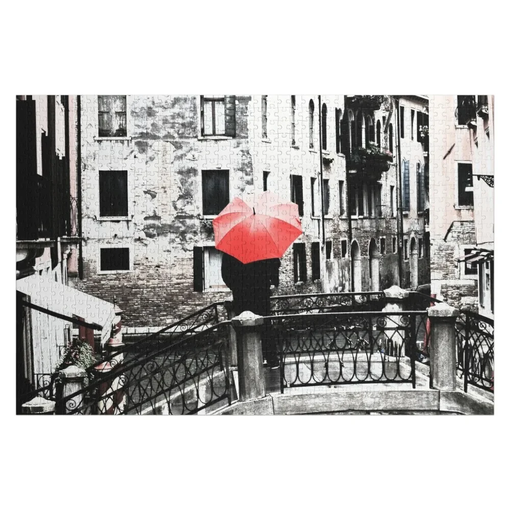 

Red Umbrella in Venice Jigsaw Puzzle Personalized Toys Name Wooden Toy Puzzle