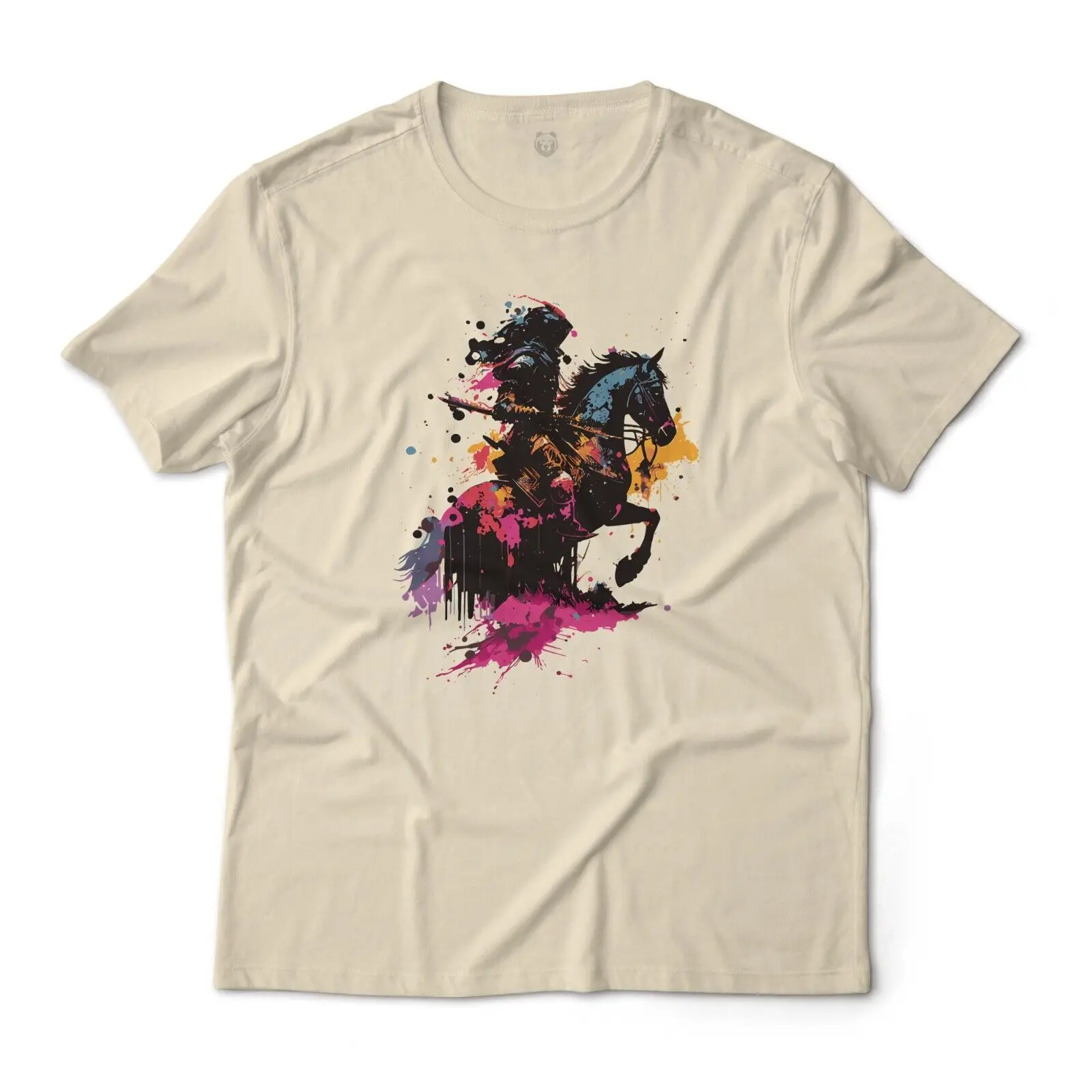 Knight Ink Splatter Art Style Fantasy Aesthetic Graphic T-Shirt