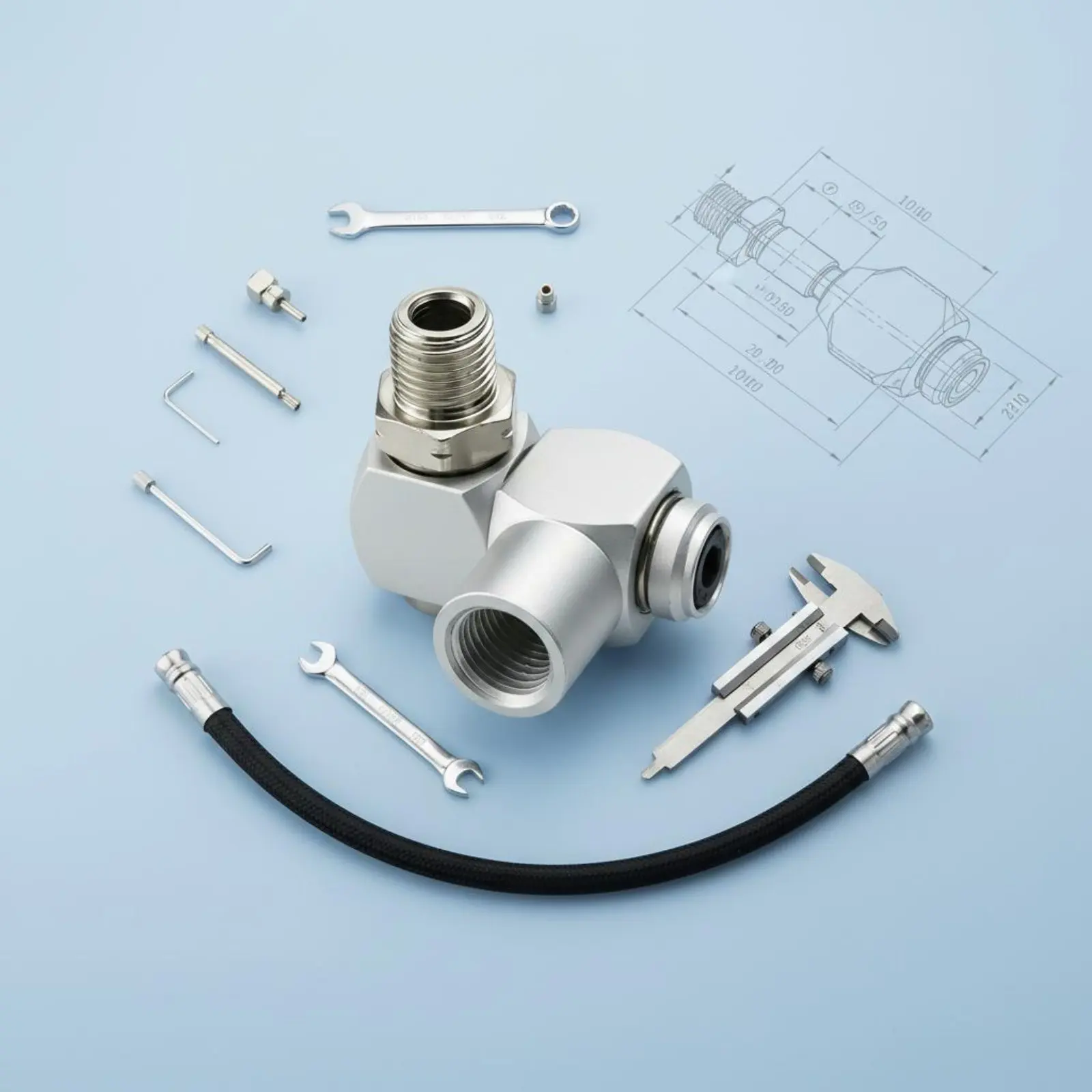 

1/4 NPT Air Hose Rotary Fitting Omnidirectional 360 Degree Air-Powered Rotary Joint for Workshop, Garage
