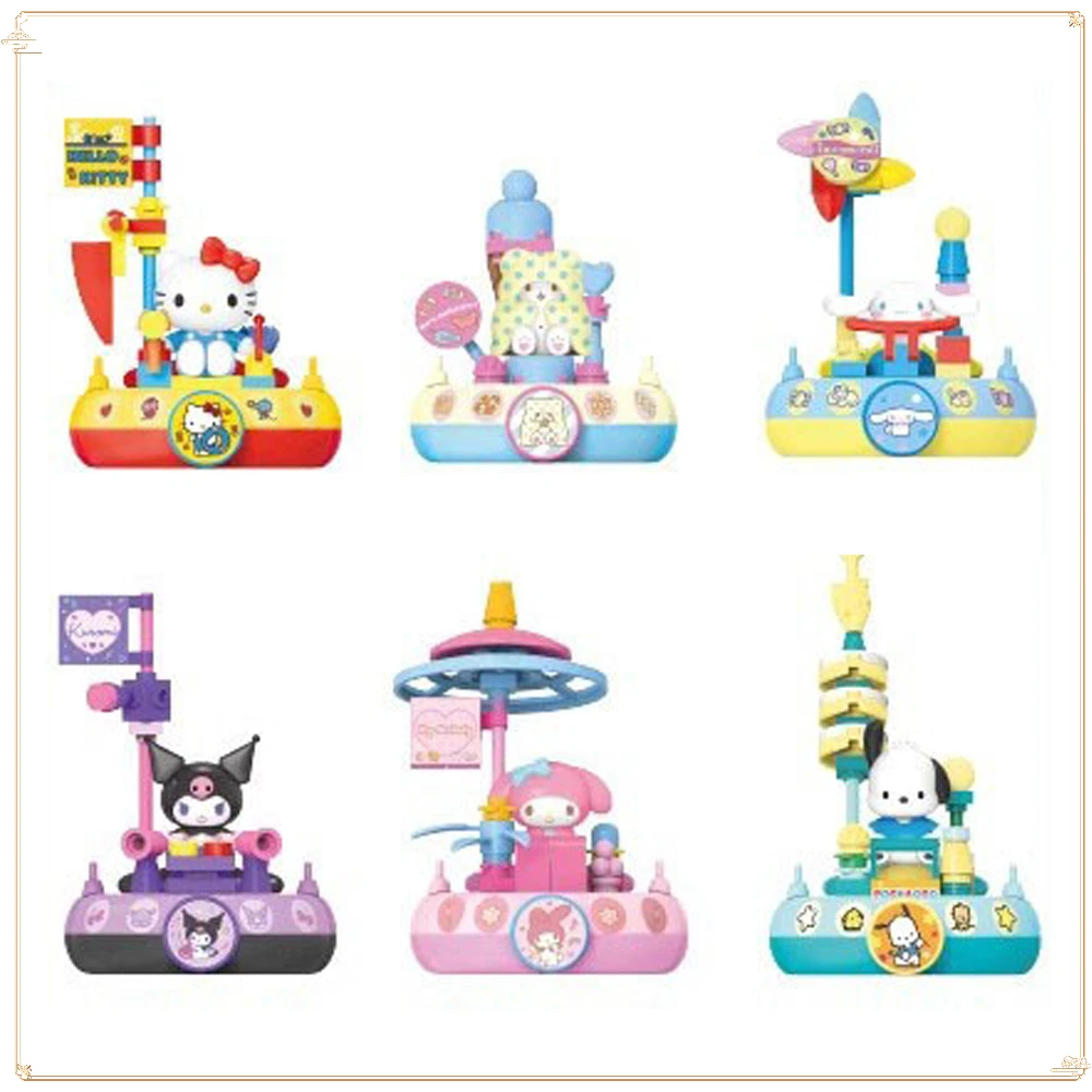 

Sanrio Family Grand Voyage Adventure Series Melody Kuromi Cinnamoroll Puzzle Building Block Assembly Toy Decorative Girl's Gift