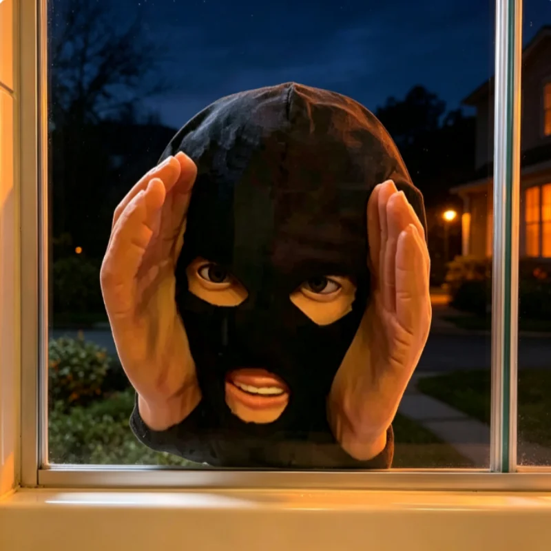 1Pc PVC Scary Peeper Freak Sticker Indoor And Outdoor Spooky House Party Scares Clown Window Hanging Mask Halloween Decoration