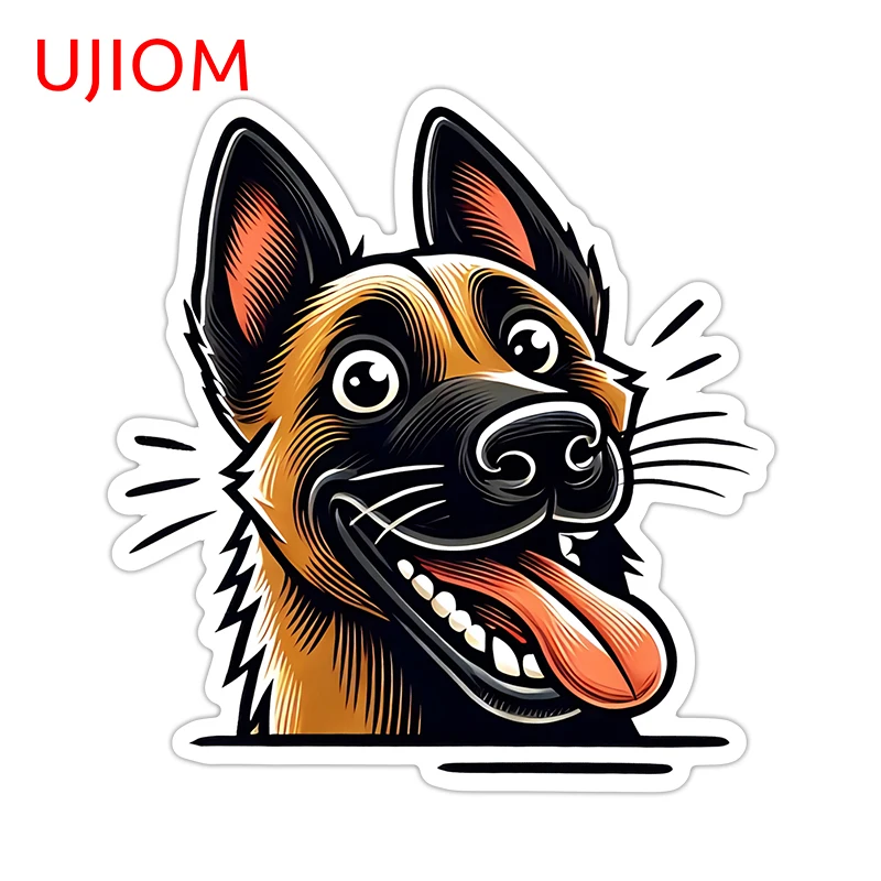 UJIOM Cool Puppy Head Design Wall Stickers Attractive Colorful Kitchen Cupboard Decal Cartoon Room Decoration Accessories