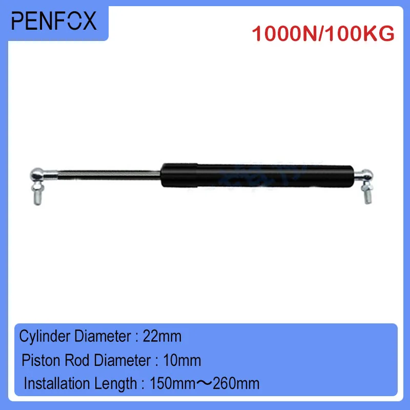 

1 PC 150mm-260mm 100kgs/1000N Universal Strut Bars Gas Spring Shock Absorber Hydraulic Lift Support Strut Bar RV Bed Car Machine