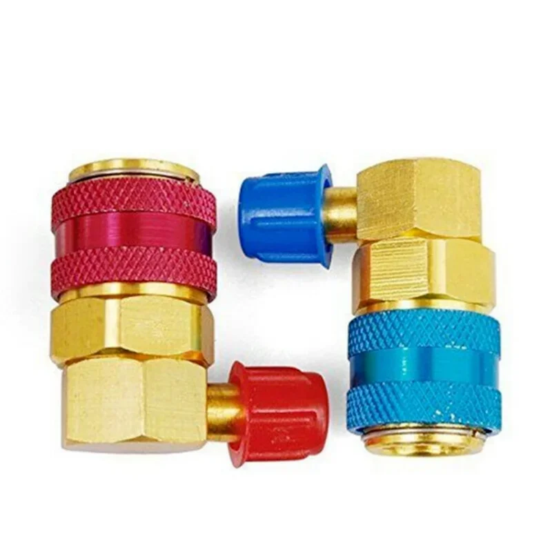 2PCS R134A Quick Connector Adapter Coupler A/C Manifold Gauge Low/High HVAC 6-Ball