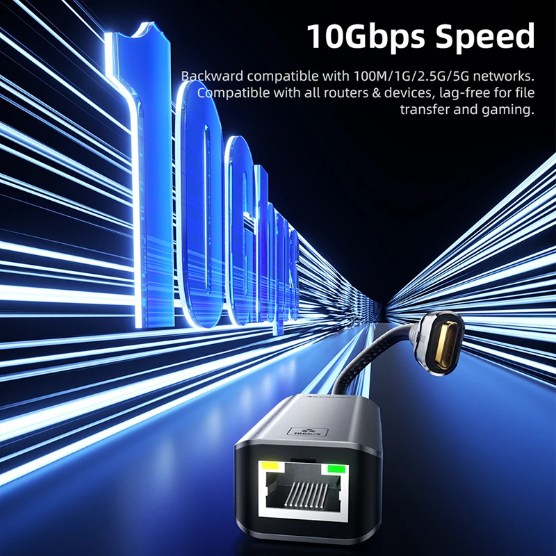 DOONJIEY 10Gbps Ethernet Adapter USB4 Type C To RJ45 10000Mbps Wired LAN Network Card  Thunderbolt 3 4 For MacBook Pro Laptop view 3