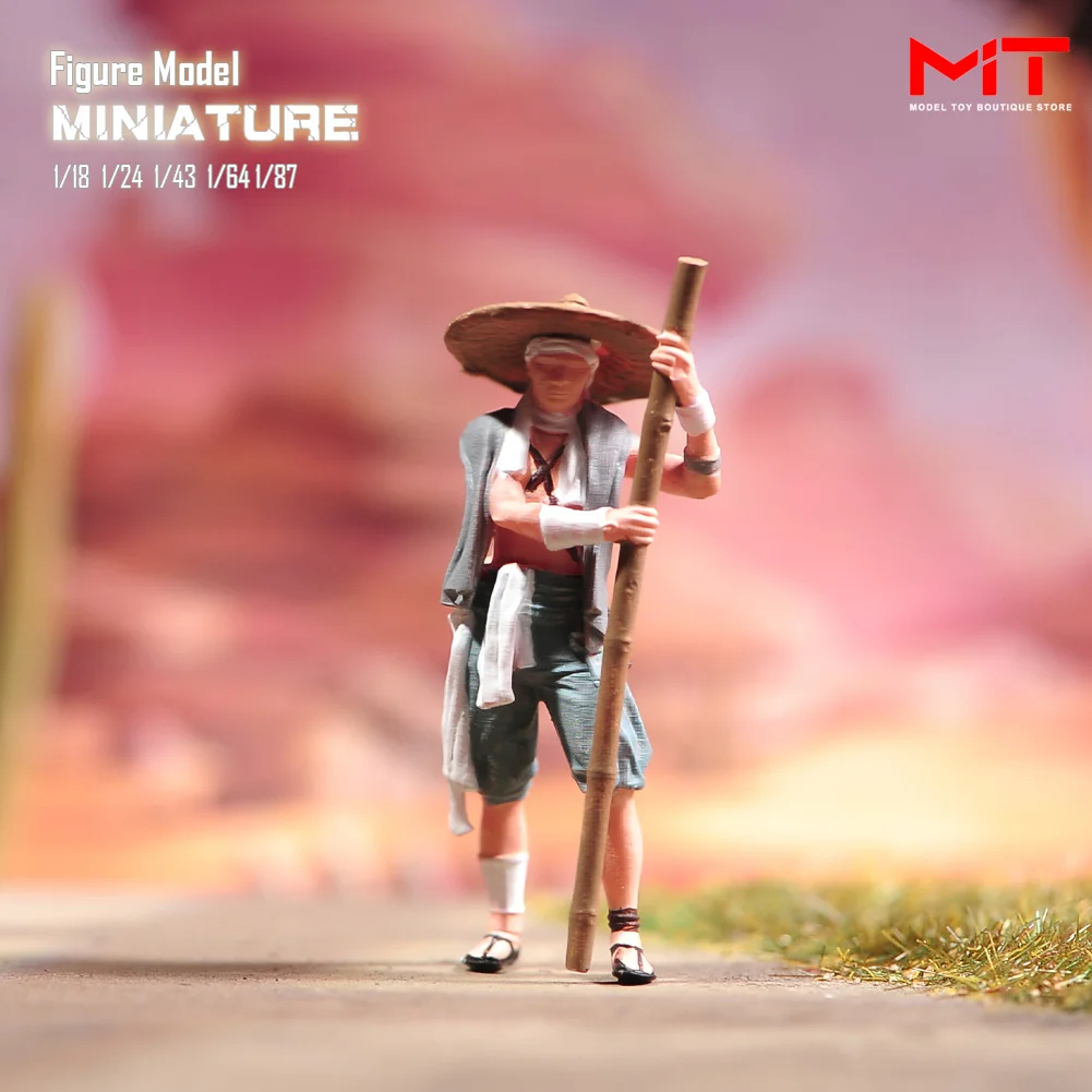 In Stock Painted Miniatures 1/87 1/64 1/43 1/24 1/18 Chinese Ancient Costume Wild Role Figure Mini Resin Doll Model Scene Prop