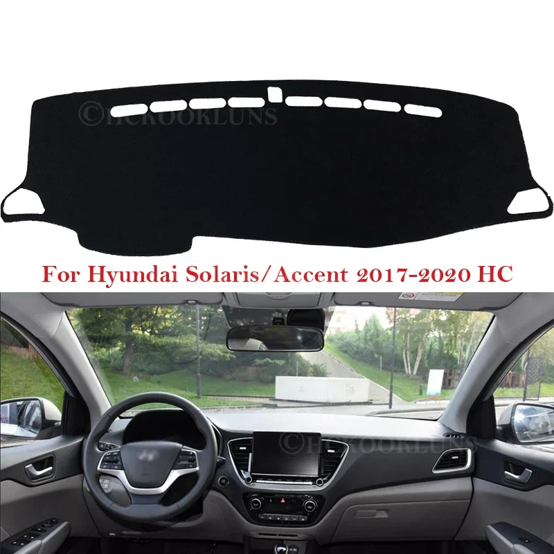 Dashboard Cover Protective Pad for Hyundai Solaris Accent 2017~2020 HC Car Accessories Dash Board Sunshade Carpet 2018 2019