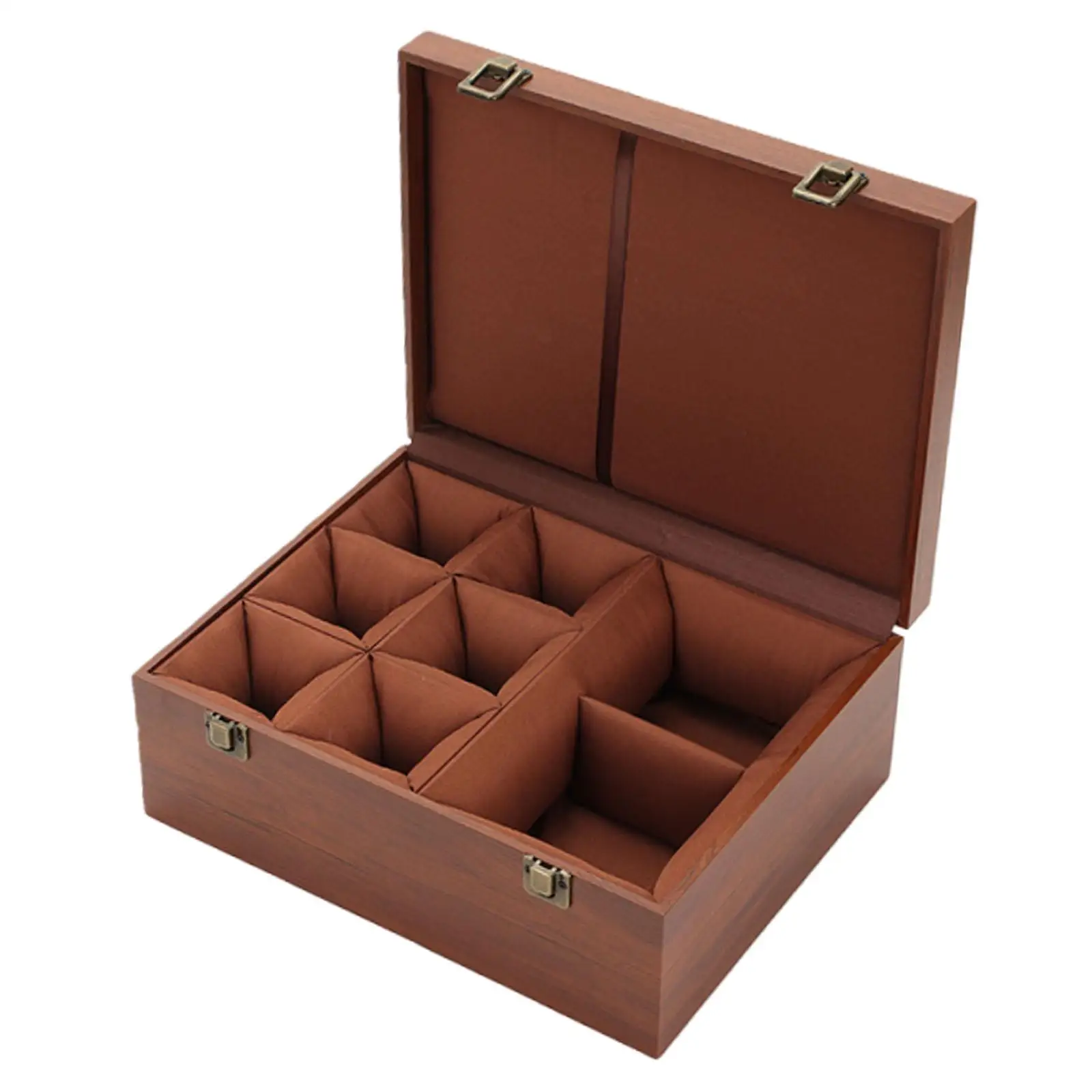 Tea Cup Teapot Organizer Storage Case for Teaware Multi Functional Brown Protection Portable with Buckle Tea Set Storage Box
