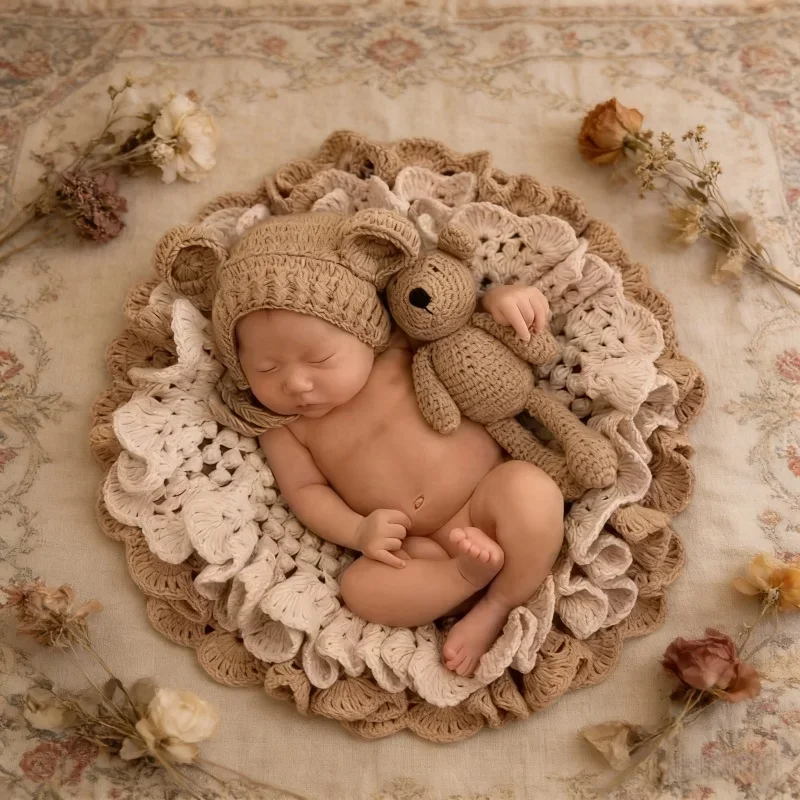 Studio Theme Prop Blanket Newborn Full Moon Hundred Days Baby Photography Auxiliary Shoot Blanket Infant Photo Shooting Props
