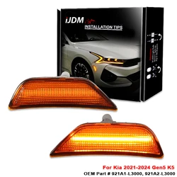 2x For Kia K5 Gen5 DLS Sedan 2021 2022 2023 2024+ Led Amber Side Marker Lights Front Bumper Auto Fender Flare Lamps 921A1L3000