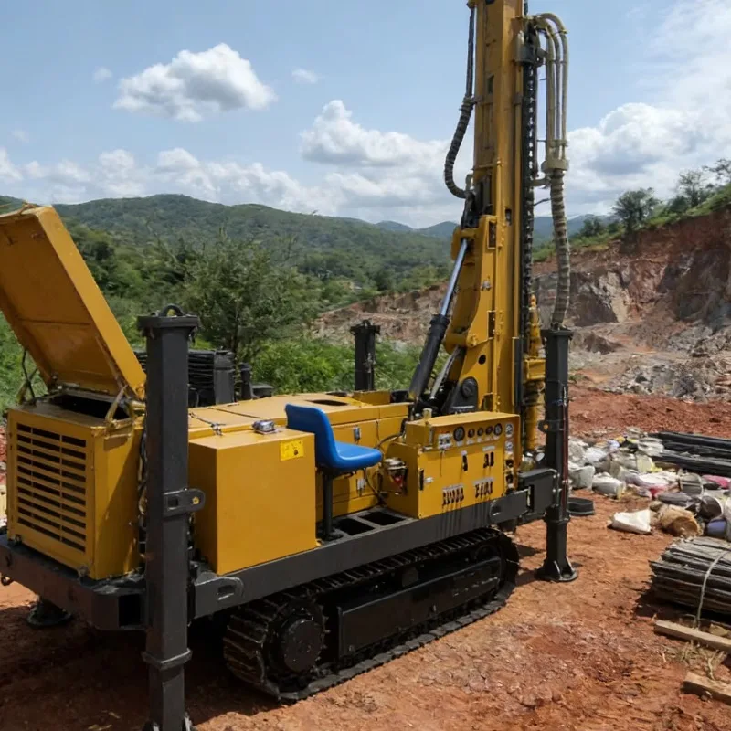 300m Clastic Sample Crawler Drill, Mineral Exploration Reverse Circulation Drilling Rig, High Efficiency