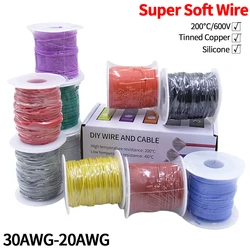 Super Soft Copper Wire Box (2 Colors Mix Kit) Heat Resistant Flexible Silicone 30/28/26/24/22/20AWG Electric Tinned Copper Cable