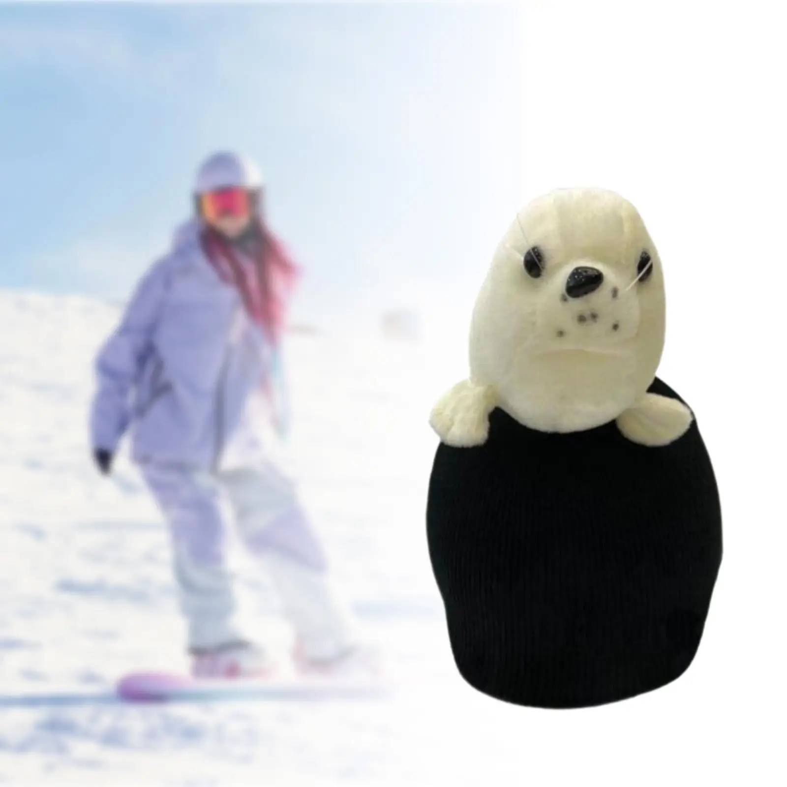 

Seal Snow Ski Helmet Cover Creative Soft Adorable Lightweight Fun Comfortable Skiing Helmet Cover for Winter Snowboard Sports