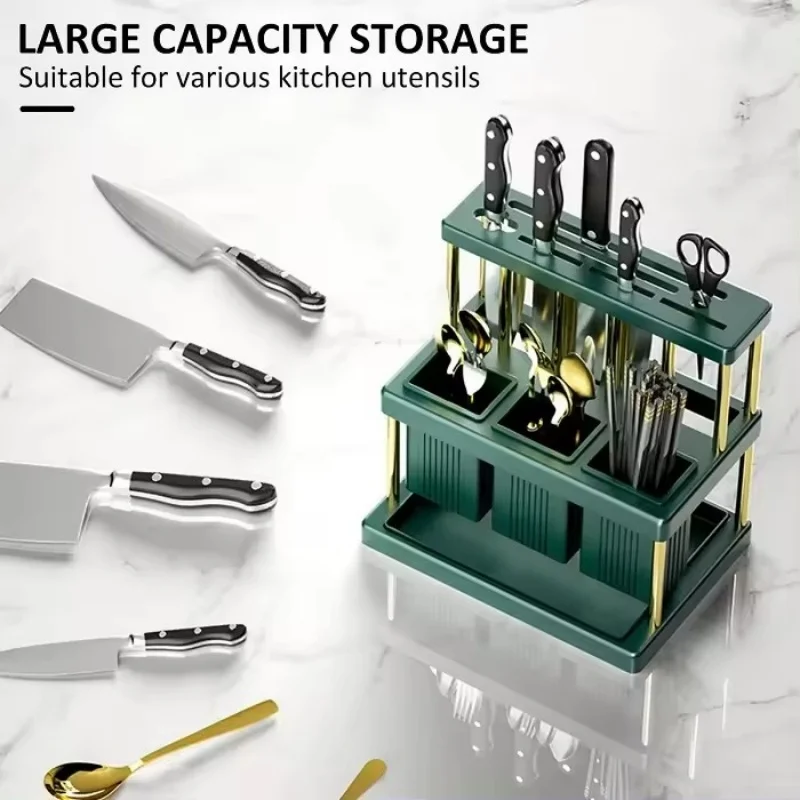 Kitchen Tabletop Storage Rack Knife Fork Chopstick Organizer Holder Exquisite Drain Basket Stand For Kitchen Utensils Tablewares