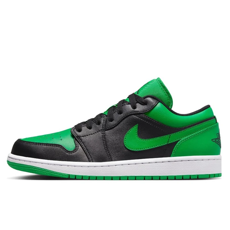 Nike-zapatillas de baloncesto Air Jordan 1 para hombre y mujer, zapatos clásicos de cuero verde de la suerte, cómodos, deportivos, informales, para monopatín