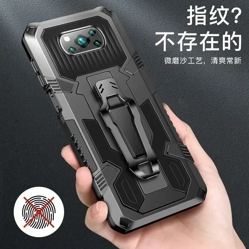 Funda Poco X3 NFC Pro กรณีเกราะกันกระแทก Xiaomi Poco M3 Pro F3 ผู้ถือแม่เหล็กเข็มขัดคลิปครอบคลุม PocoX3 Poco X 3 X3Pro