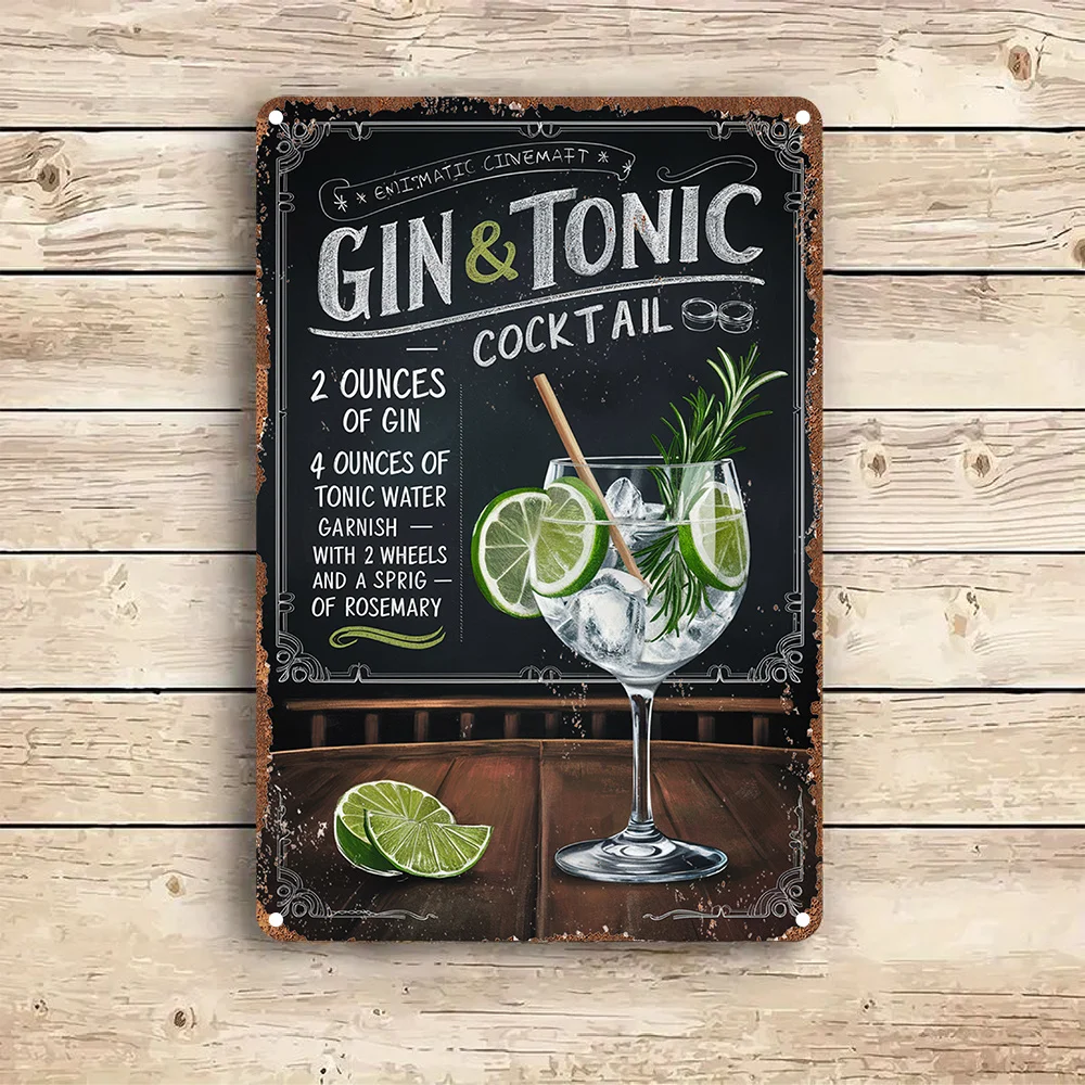 Room Decor  Vintage Style Aluminum Sign, 