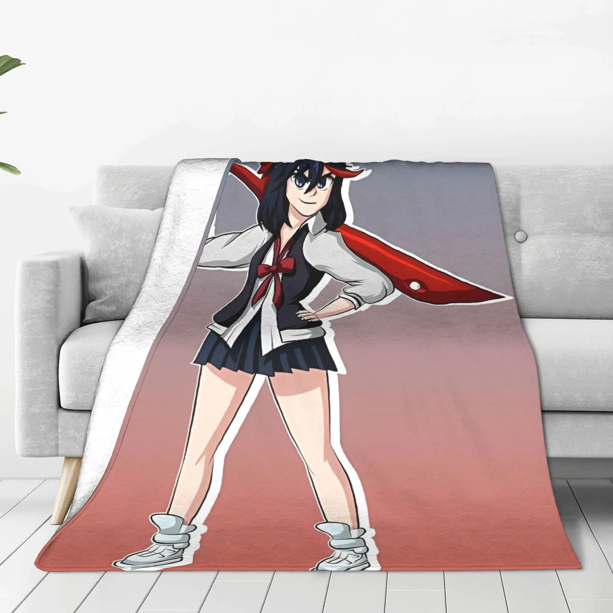 1PC Ryuko Casual Pose Kill la Kill Home Room Decorations Winter Blankets For Adults Bedding Home Interior Sofa Knee