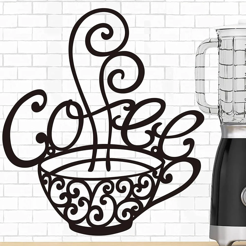 COFFEE Letter Silhouette Metal Wall Signs Black Plaque Cafe Kitchen Decorations Rustic Hanging Cutout Plate Coffee Lovers Gifts