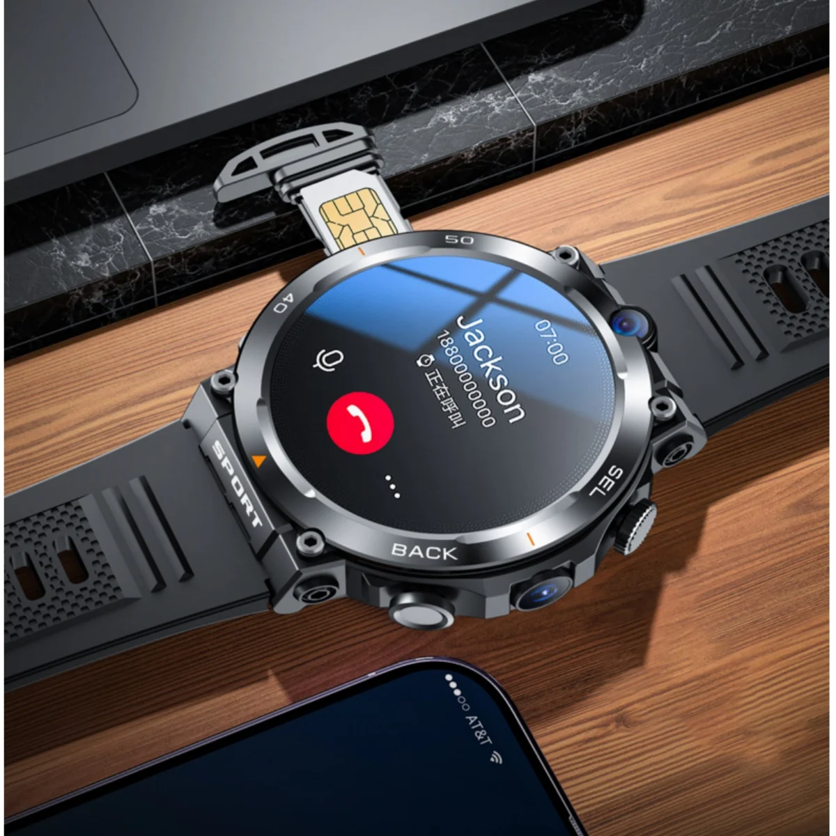 4G LTE Smartwatch Dual Camera Video Calls Wifi Google Play Download APP Software Large Battery Capacity SIM Card NFC Smart Watch