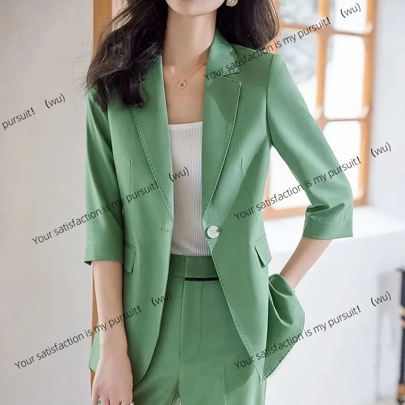 Women's fine overalls set, two-piece formal suit, coat, pants