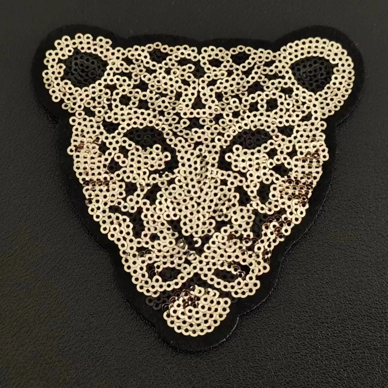 Clothing Women Shirt Top Diy Leopard head Patch Sequins deal with it T-shirt girls Sew on Patches for clothes Stickers