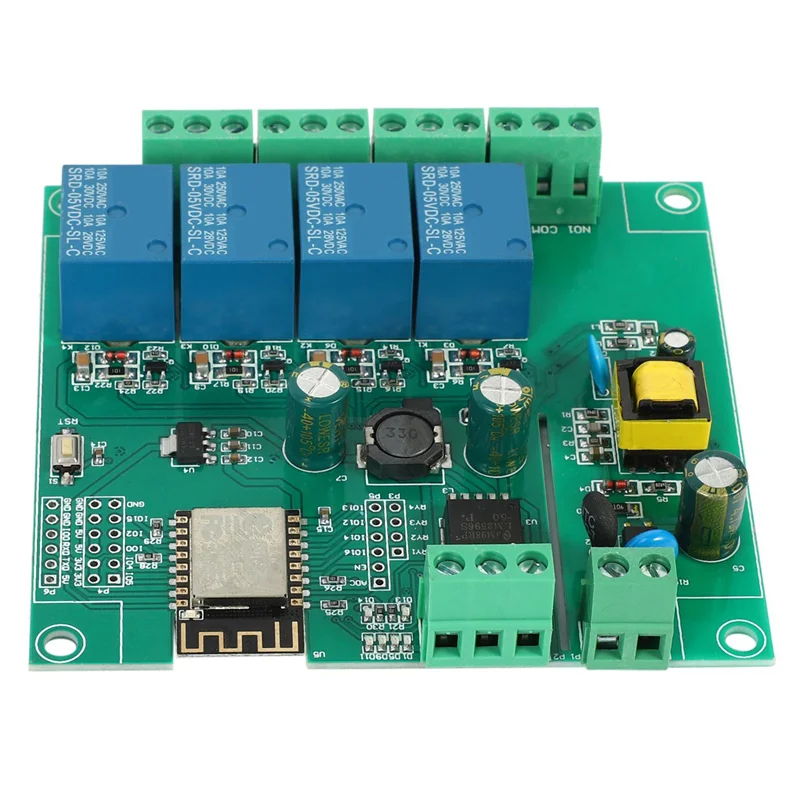 

6X ESP8266 Wireless WIFI 4 Channel Relay Module ESP-12F Wifi Development Board For Arduino AC/DC 5V/8-80V Power Supply-B51B