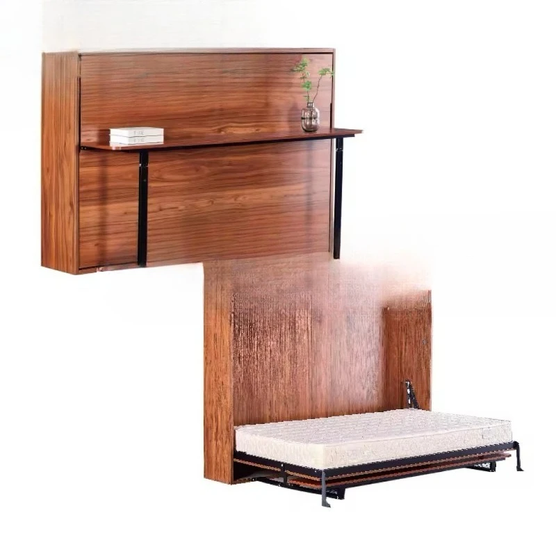 Folding forward rollover hidden with desk wall bed multifunctional hardware desk invisible bed