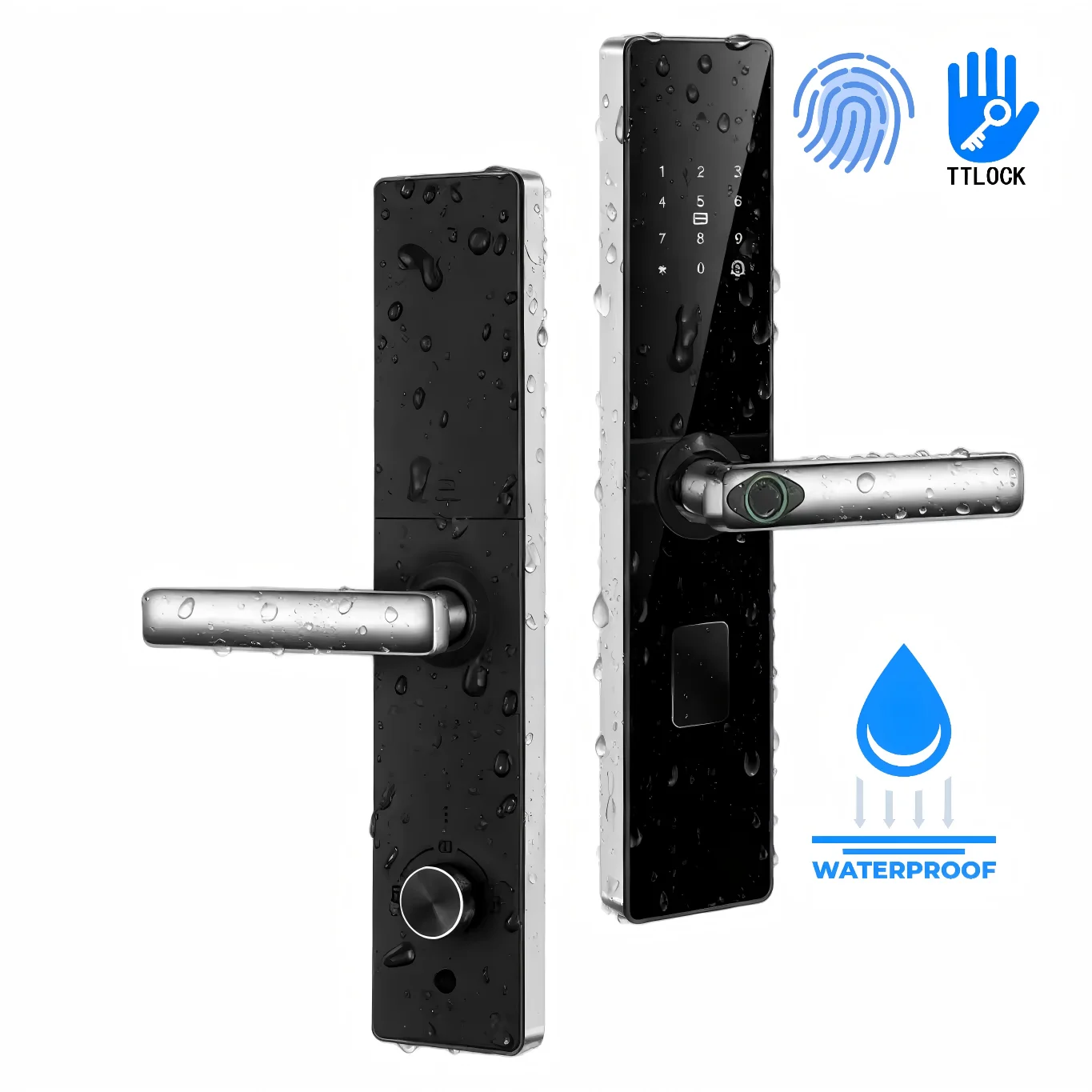 Ttlock Wifi Waterproof Smart Door Lock with Biometric Fingerprint Card Password Key Unlock for Apartments Cloud Data Storage