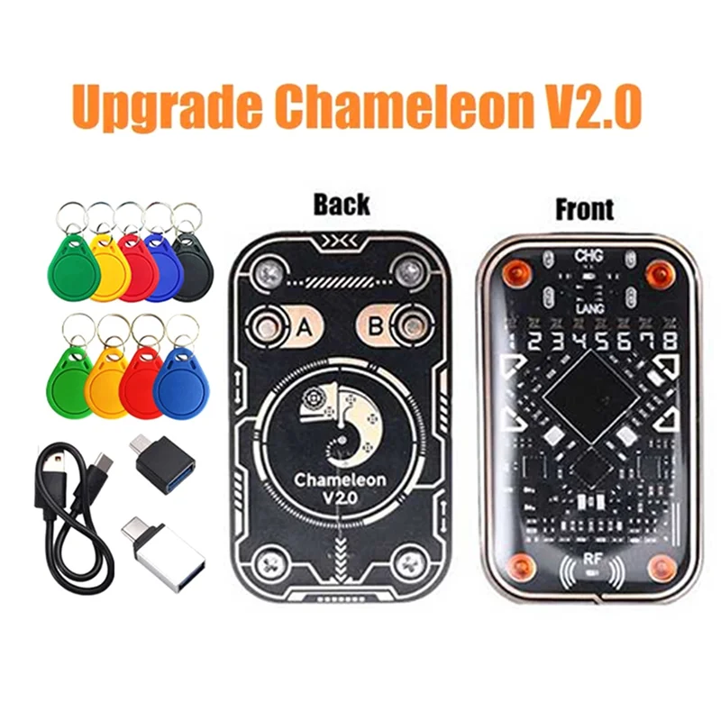 

B92B-Chameleon Ultra V2.0 RFID Ultimate Эмулятор NFC Дубликатор + 4XCUID 5XUID Брелок 125 кГц 13,56 МГц Декодирование карт RFID-считыватель
