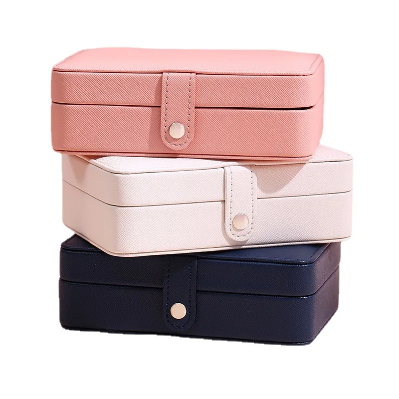 Newly Jewelry Box PU Leather Jewellery Storage Earring Box Packaging Storage Display Case Organizer for Home Travel Girl Gift