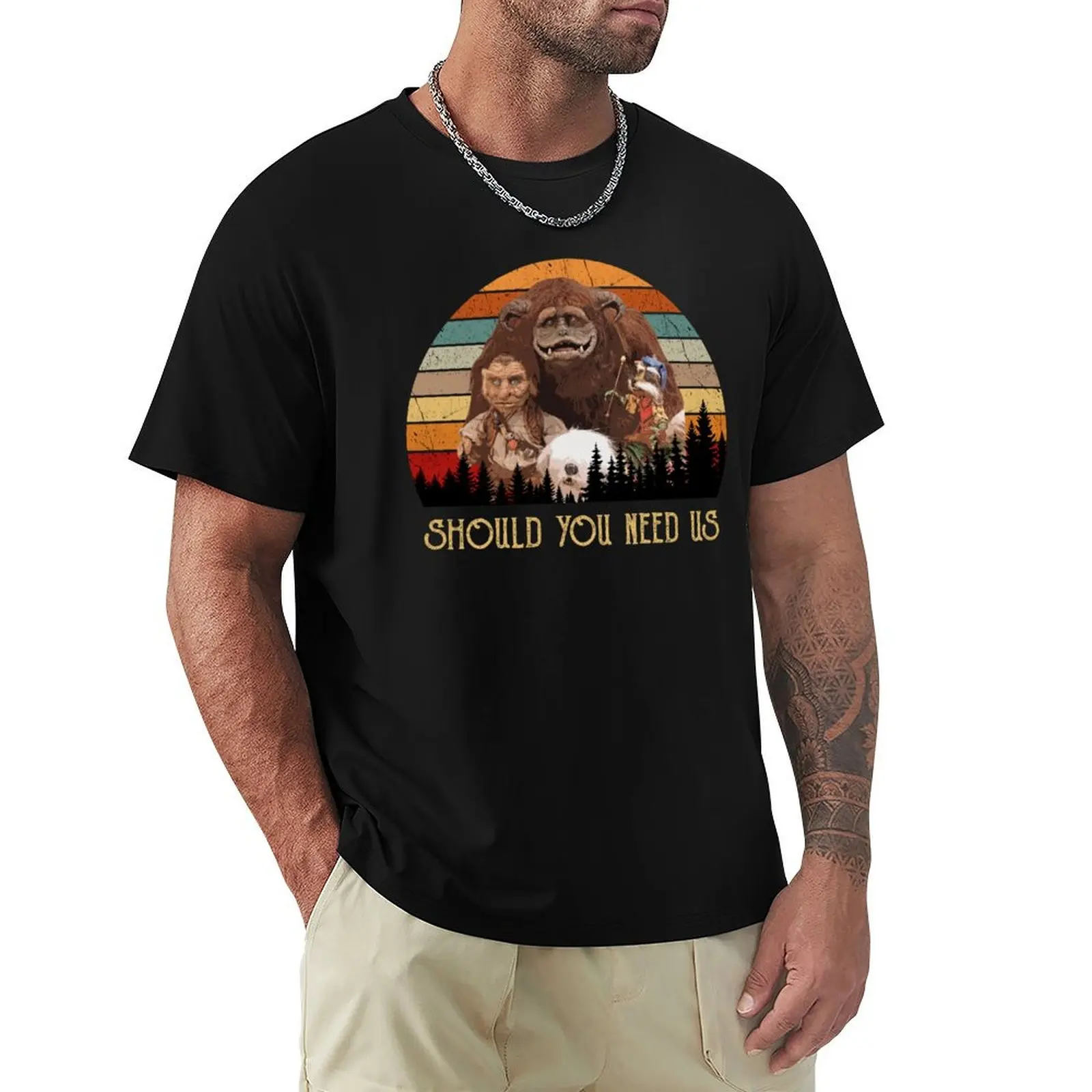 Hoggle Should You Need Us , Labyrinth Vintage , Ludo Labyrinth T-Shirt Basic Short Sleeve T-Shirt for Men