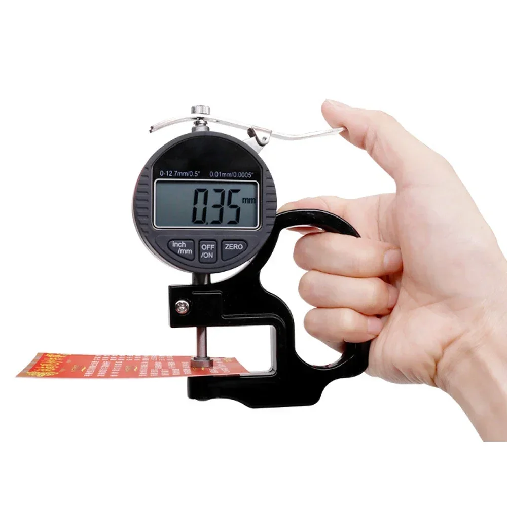 Digital Thickness Gauge 0.01mm / 0.001mm Electronic Percentage Thickness Meter 0.01-12.7mm Range Micrometer Thickness Gauge