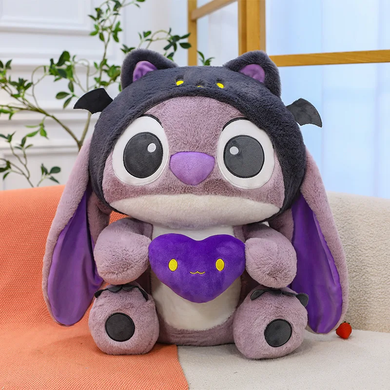 Disney Lilo & Stitch Pluszowe zabawki Kawaii Anime Plushie Dolls Stitch Miękki wypchany fioletowy diabeł 23-78 cm Prezenty świąteczne dla dzieci