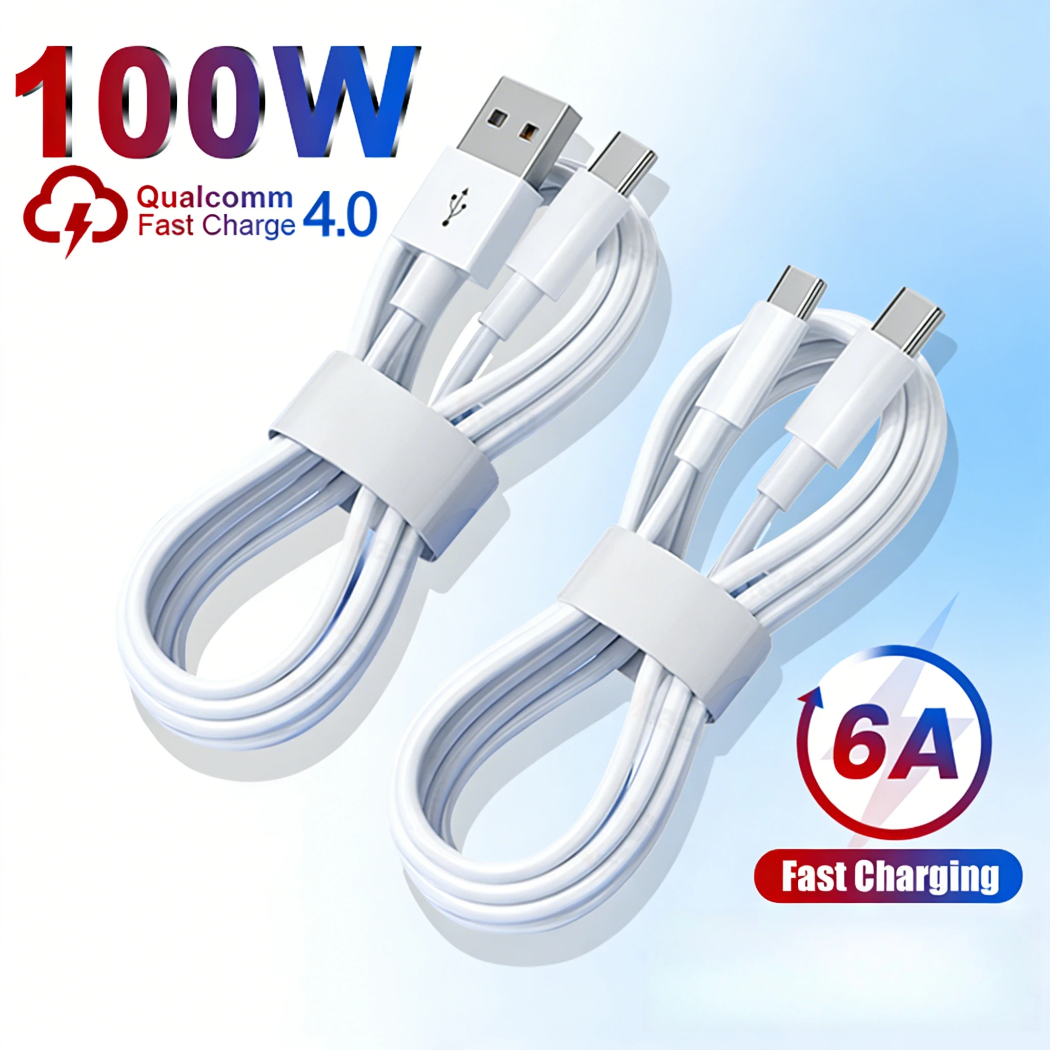 100W USB Type C Cable 6A Fast Charging Data Wire for  Samsung Xiaomi 13 14 Note 13 Pro Turbo ultra for Mobile Phone Data Cable
