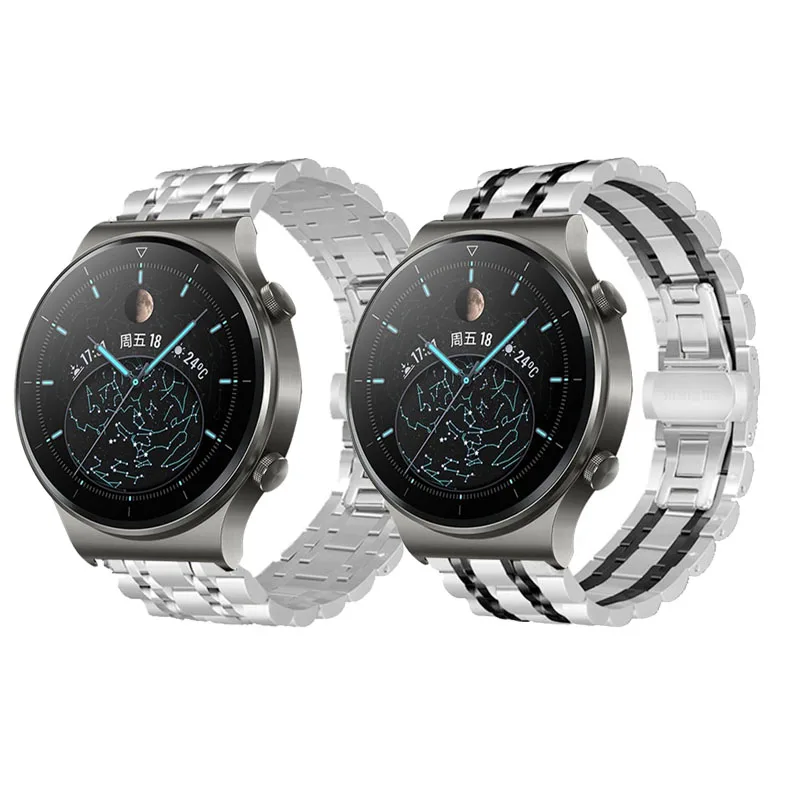 

Ремешок спортивный для часов 22 мм, металлический браслет для Amazfit gtr 4/2e/47 мм/Pace/Stratos 3 2, huawei watch gt