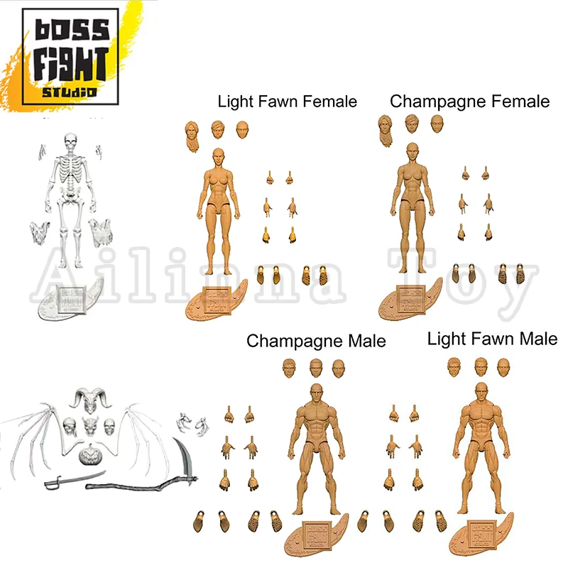 Boss Fight Studio 1/18 3.75inch Action Figure BFS Fantasy Character Blank Male/Female Anime Collection For Gift