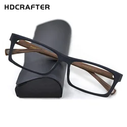 HDCRAFTER Glasses Frame Wood Optical Prescription Men Square Eyewear Male Spectacles Eyeglasses Frames Gafas Oculos 2020