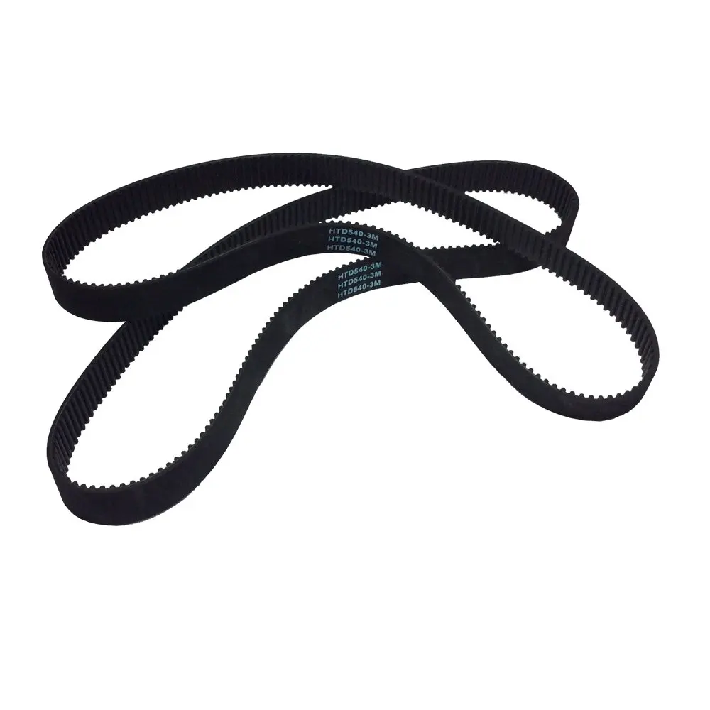 Pack of 2pcs HTD 3M Small Rubber Timing Belt 540mm Length 180 Teeth 10mm Width Closed-Loop Industrial Round Belts