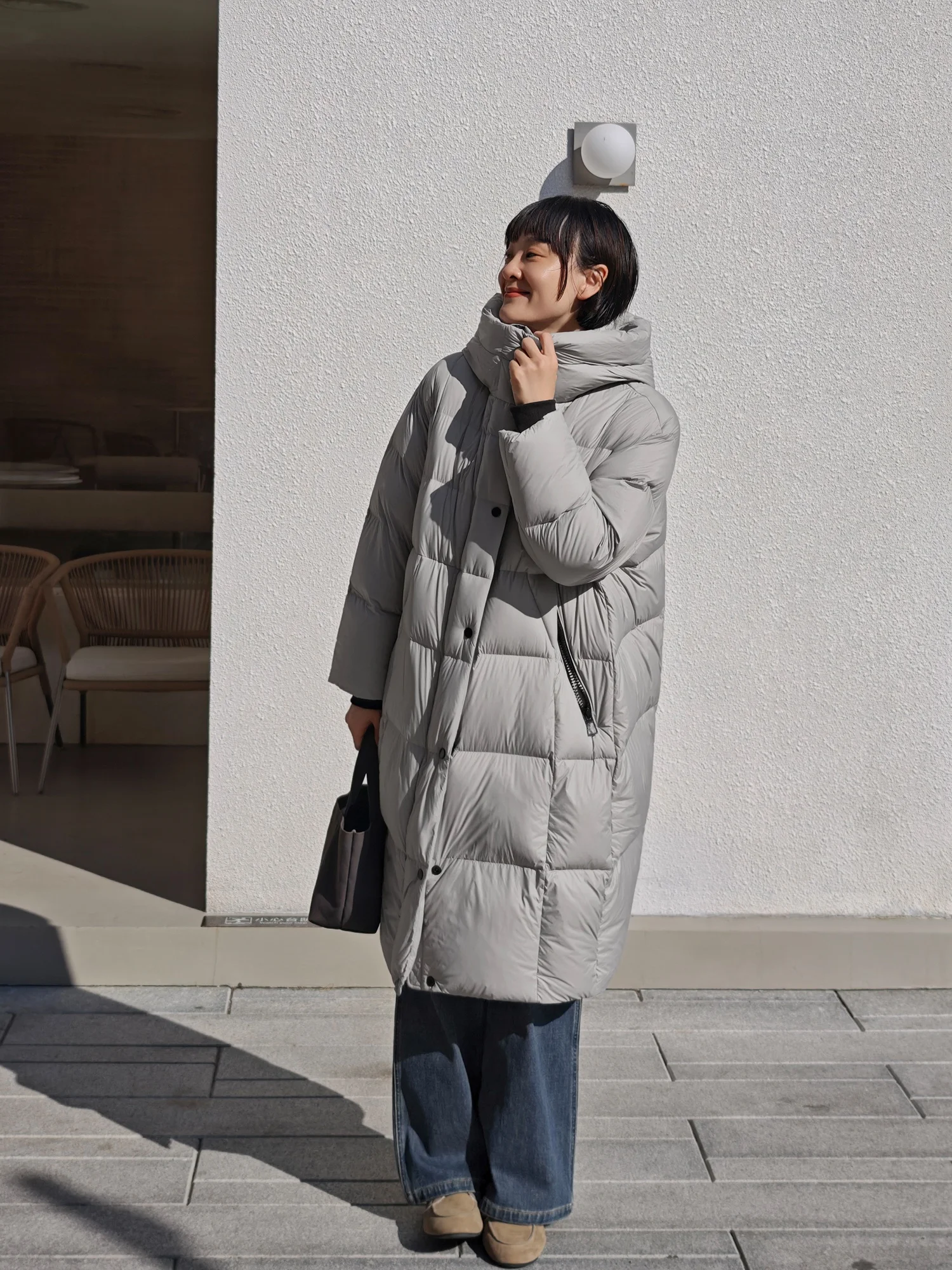 

Warm Long down Jaet Women's Coat with Hood 90% White Du down Lightweight Ci Su Xiaotang Alps Sle Winter Outerwear