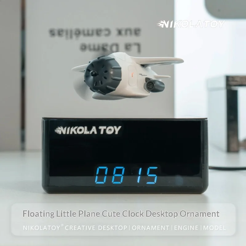 

Магнитные левитирующие часы-самолет NIKOLATOY: Настольный декор в виде летательного аппарата, креативный подарок на день рождения для мальчиков и девочек, черные, в стиле хай-тек