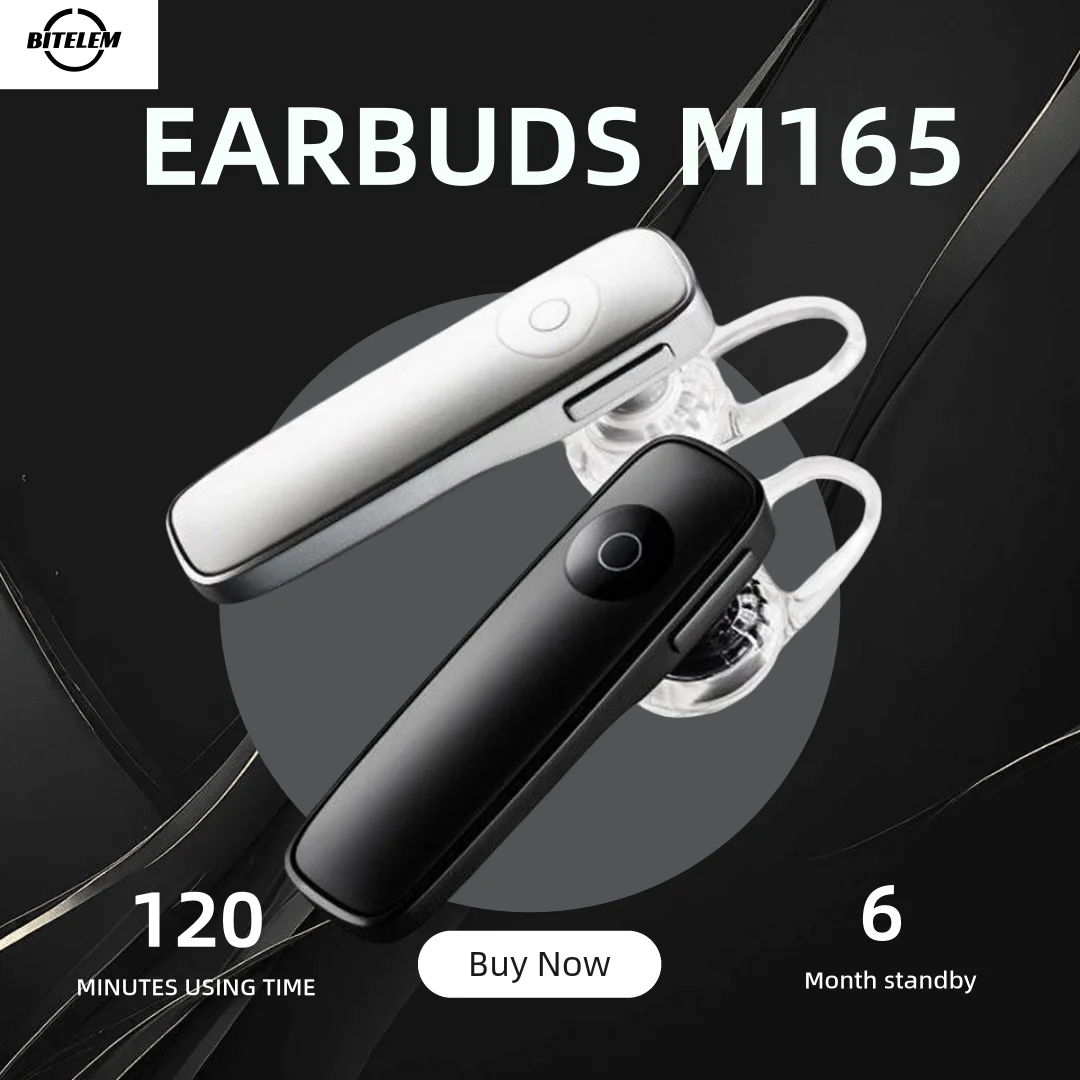 

M165 Universal Earphone Wireless Earbuds Oringnal Portable Headphone With Mic Stereo Sound In-ear And Microphone For Andriod